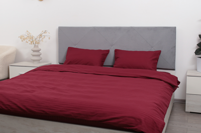 Комплект постельного белья Amore, Страйп-сатин KPB-A1,5-ST220-bordo50x70 фото