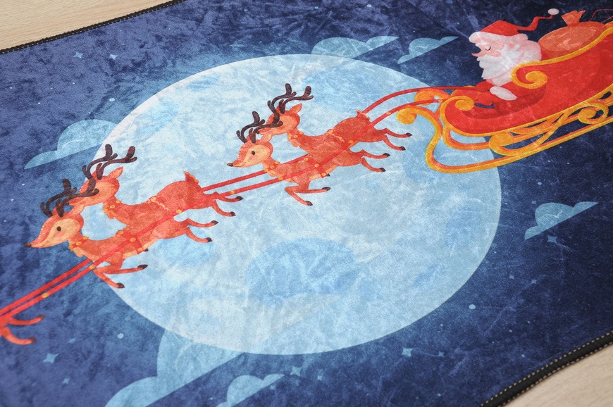 New Year's rug 50x80 with Santa and reindeer print