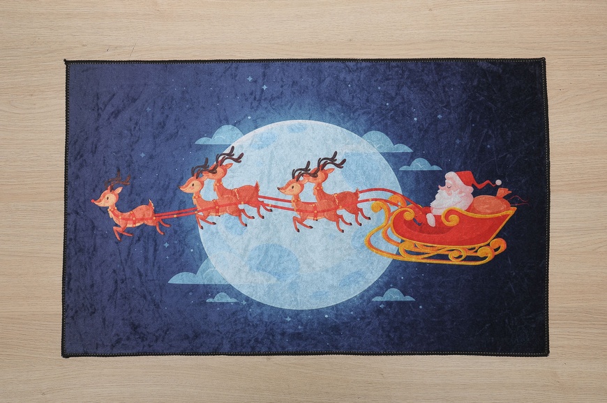 New Year's rug 50x80 with Santa and reindeer print