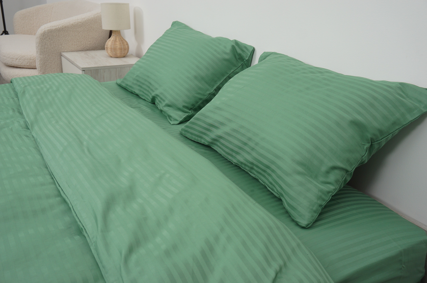 Комплект постельного белья Amore, Страйп-сатин KPB-A1,5-STLux-olive6318 50x70 фото