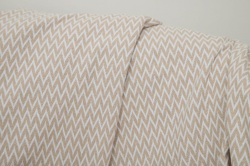 Плед бавовняний бежевий (140x200) PLD-Valencia-Beige-Zigzag(140x200)_ фото