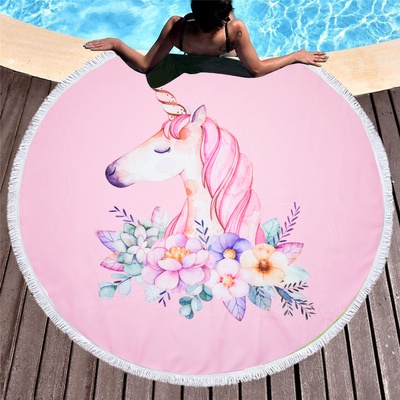 Пляжное покрывало O-unicorn-girl_pink фото