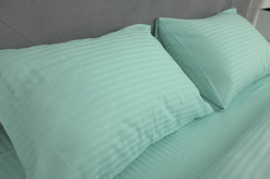 Комплект постельного белья Amore, Страйп-сатин KPB-A1,5-STLux-menthol5410 50x70 фото