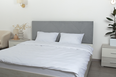 Комплект постельного белья Amore страйп-сатин Premium, белый, 50x70 + простынь на резинке KPB-A1,5-ST-Prime305(1x1) 50x70 фото