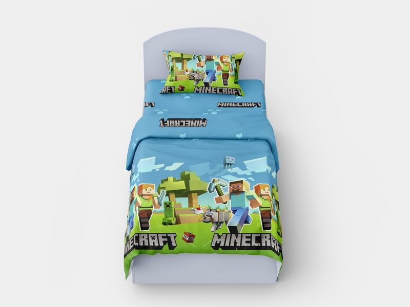 Дитяча постільна білизна, Amore, Ранфорс з принтом &laquo;Minecraft&raquo; 70x70 KPB-A1,5-RB-0509(70x70)_ фото