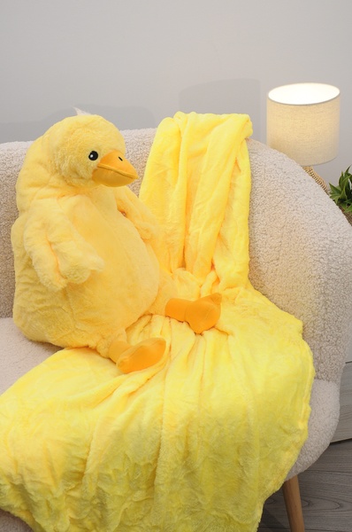 Плед флисовый детский + игрушка L PLD-D-goose-yellow-L фото