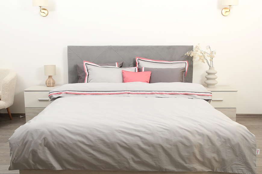 KingSize Amore Satin Premium bedding set Pink Gray 50x70, 50x70, Euro, 200x220 cm, 260x280 cm, 4 pillowcases 50x70, 1 pillowcase 40x40, sheet, duvet cover