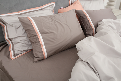 KingSize Amore Satin Premium bedding set Orange Gray 50x70, 50x70, Euro, 200x220 cm, 260x280 cm, 4 pillowcases 50x70, 1 pillowcase 40x40, sheet, duvet cover