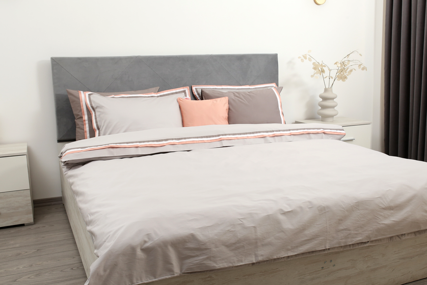 KingSize Amore Satin Premium bedding set Orange Gray 50x70, 50x70, Euro, 200x220 cm, 260x280 cm, 4 pillowcases 50x70, 1 pillowcase 40x40, sheet, duvet cover