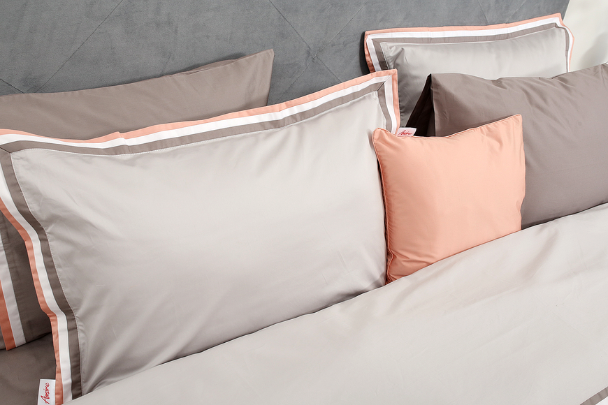 KingSize Amore Satin Premium bedding set Orange Gray 50x70, 50x70, Euro, 200x220 cm, 260x280 cm, 4 pillowcases 50x70, 1 pillowcase 40x40, sheet, duvet cover