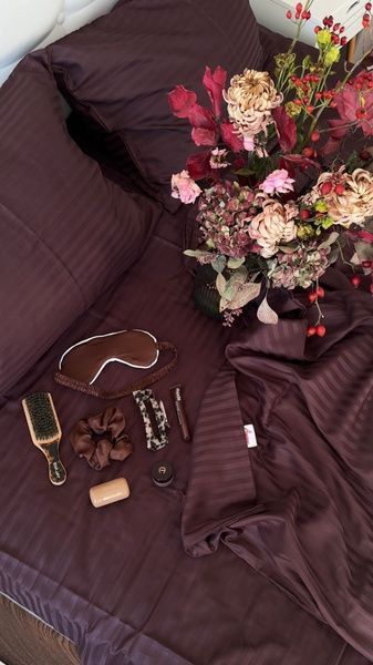 Комплект постельного белья Amore Страйп-сатин KPB-A1,5-STLux-chocolate1420 50x70_ фото