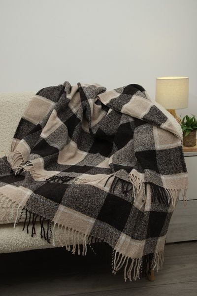 Brown woolen plaid (140x200), 140x200 cm