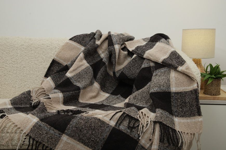 Brown woolen plaid (140x200), 140x200 cm
